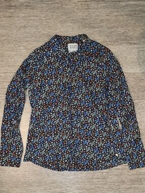 Scotch & Soda Black Floral Print Button-Down Shirt